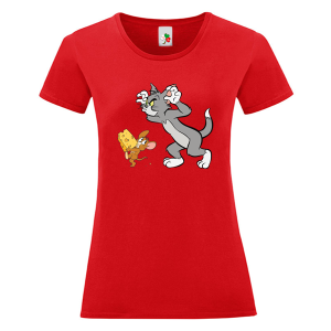 Цветна дамска тениска- Том и Джери