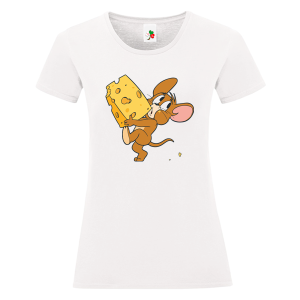 Бяла дамска тениска- Джери