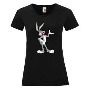 Черна дамска тениска- Бъгс Бъни