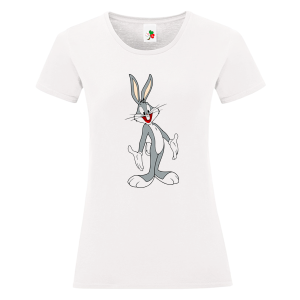 Бяла дамска тениска- Бъгс Бъни