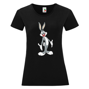 Черна дамска тениска- Бъгс Бъни