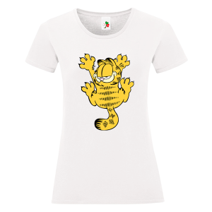 Бяла дамска тениска- Гарфилд