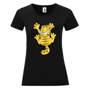 Черна дамска тениска- Гарфилд