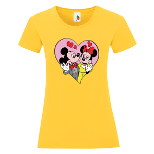 Цветна дамска тениска- Мики и Мини Маус