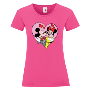 Цветна дамска тениска- Мики и Мини Маус