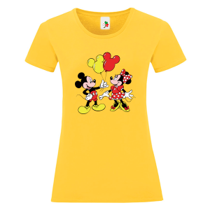 Цветна дамска тениска- Мики и Мини Маус
