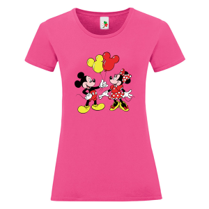 Цветна дамска тениска- Мики и Мини Маус