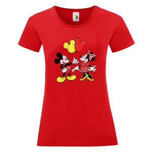 Цветна дамска тениска- Мики и Мини Маус