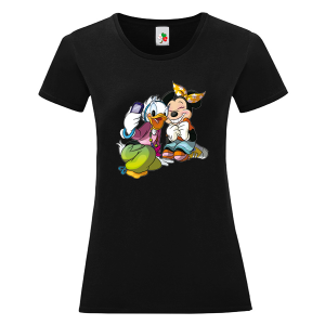 Черна дамска тениска- Дейзи и Мини