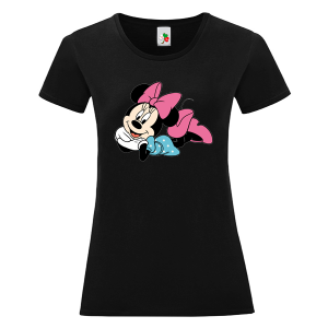Черна дамска тениска- Мини Маус