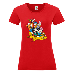 Цветна дамска тениска- Мики Маус и приятели