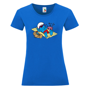 Цветна дамска тениска- Смърф