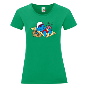 Цветна дамска тениска- Смърф