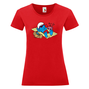 Цветна дамска тениска- Смърф