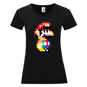 Черна дамска тениска- Супер Марио