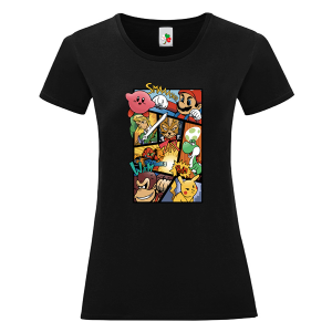 Черна дамска тениска- Супер Марио