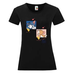 Черна дамска тениска- Том и Джери