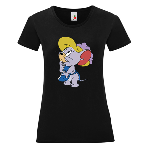 Черна дамска тениска- Том и Джери