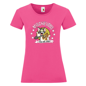 Цветна дамска тениска- Том и Джери