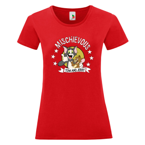 Цветна дамска тениска- Том и Джери