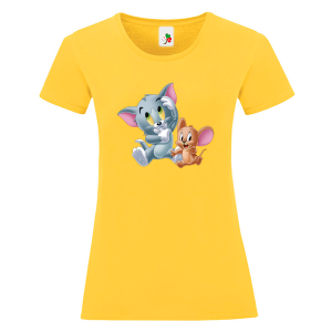 Цветна дамска тениска- Том и Джери