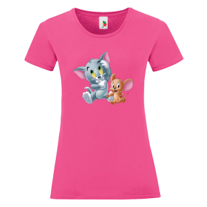 Цветна дамска тениска- Том и Джери