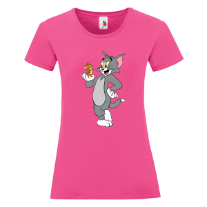 Цветна дамска тениска- Том и Джери