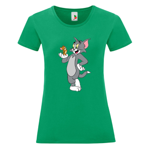 Цветна дамска тениска- Том и Джери