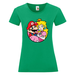 Цветна дамска тениска- Супер Марио