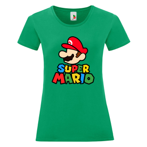 Цветна дамска тениска- Супер Марио
