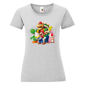 Цветна дамска тениска- Супер Марио