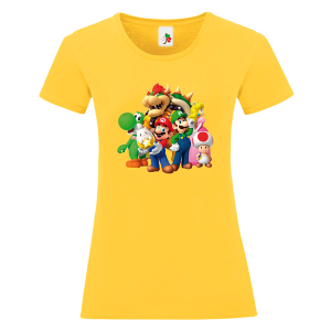 Цветна дамска тениска- Супер Марио