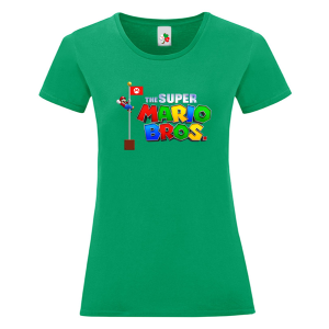 Цветна дамска тениска- Супер Марио