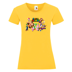 Цветна дамска тениска- Супер Марио
