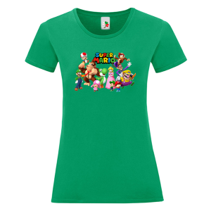 Цветна дамска тениска- Супер Марио