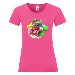 Цветна дамска тениска- Супер Марио