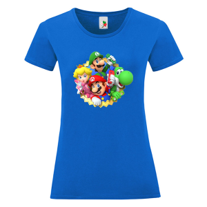 Цветна дамска тениска- Супер Марио