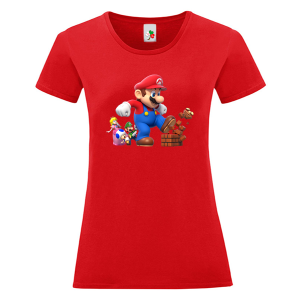 Цветна дамска тениска- Супер Марио