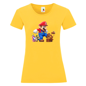Цветна дамска тениска- Супер Марио
