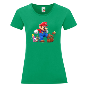 Цветна дамска тениска- Супер Марио