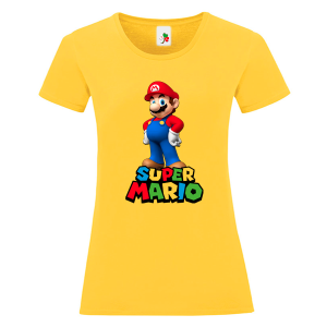 Цветна дамска тениска- Супер Марио