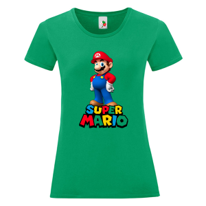 Цветна дамска тениска- Супер Марио