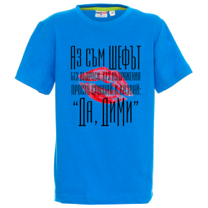 Цветна детска тениска- Аз съм шефът Дими
