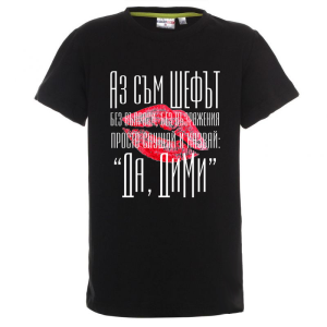 Цветна детска тениска- Аз съм шефът Дими