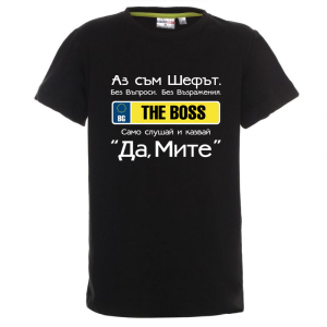 Цветна детска тениска- Аз съм шефът Митко