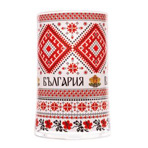 Стъклена халба с мотиви на шевици