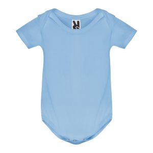 Синьо бебешко боди  с къс ръкав