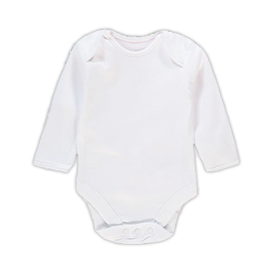 Бяло бебешко боди с дълъг ръкав