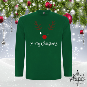 Мъжка зелена коледна блуза- Merry Christmas