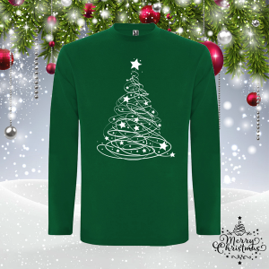 Мъжка зелена коледна блуза- Елха